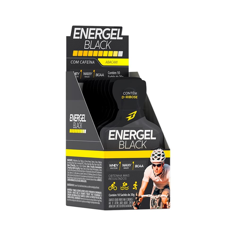 Bodyaction Energel Black - Gel de Carboidrato com Cafeína (Pedal/Endurance/Bike)