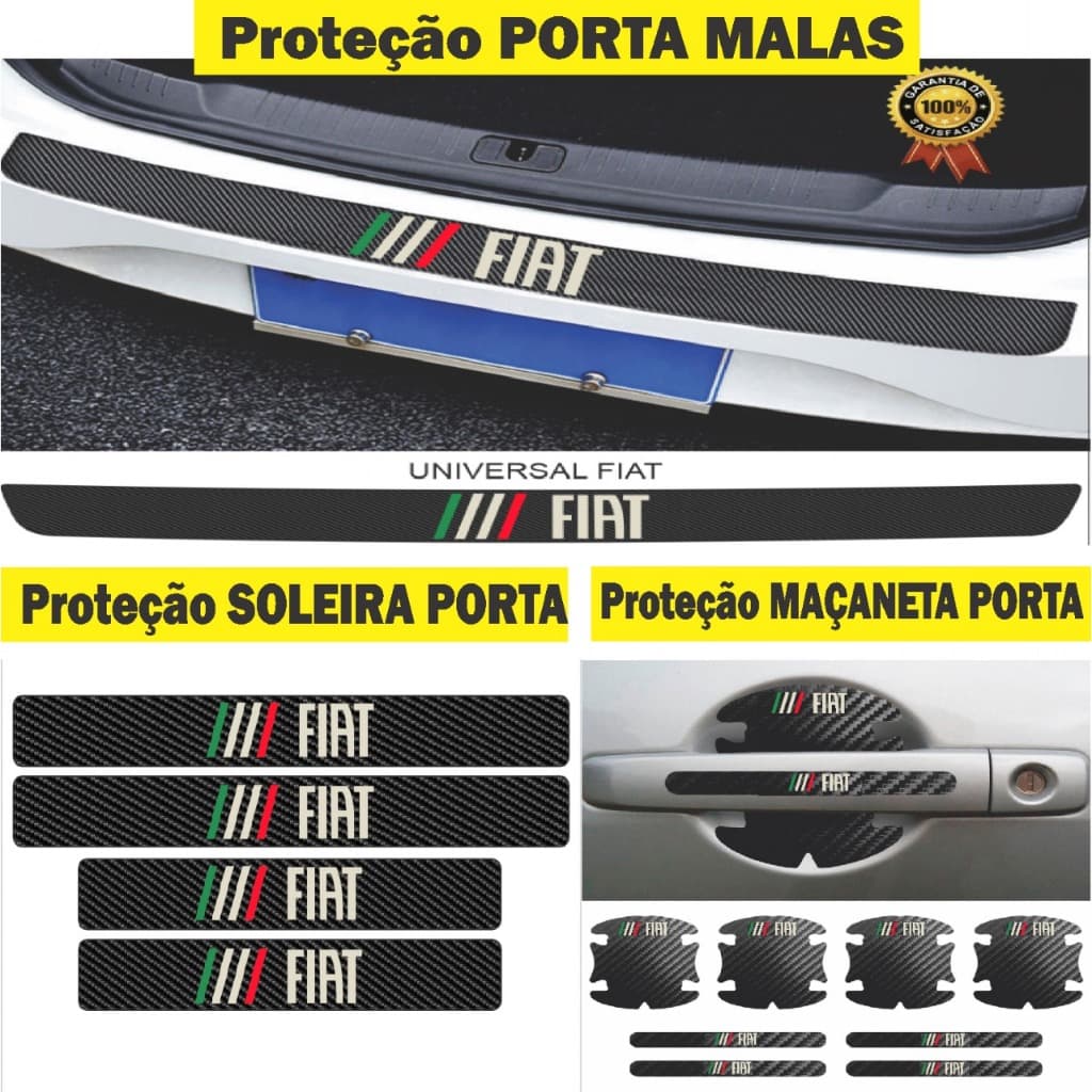 Kit Automotivo Soleira Fiat Protetor de Maçaneta Soleira de Porta Malas Universal todos os Carros Argo cronos toro palio uno strada mobi pulse bravo punto siena freemont fastback