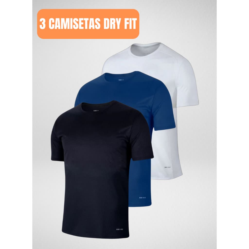Promoção KIT 3 Camisetas Dry fit Academia Casual Treino Musculação Esportes Exercícios Corrida