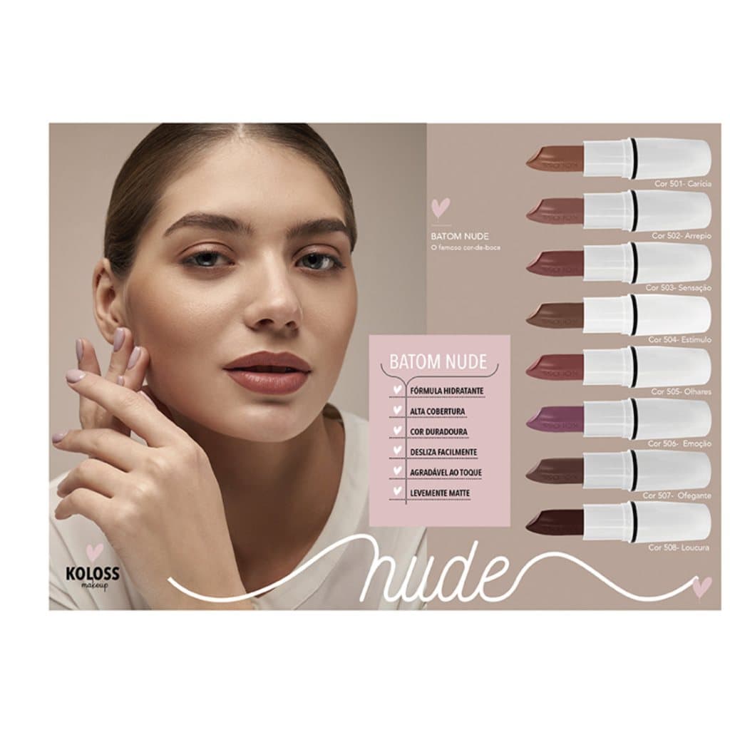 Batom Nude  Semi-Matte Koloss - escolha a sua cor