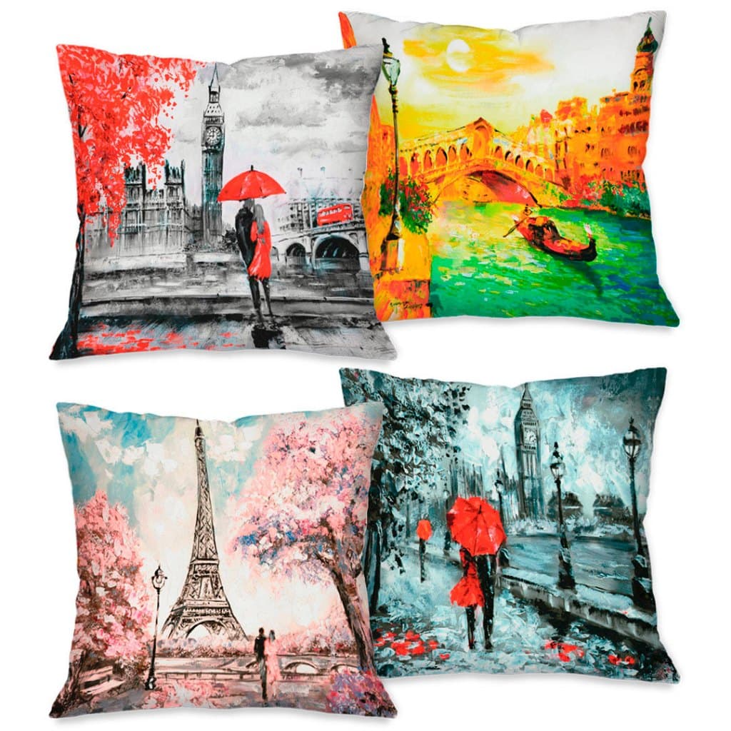 Kit: 04 Capas de Almofada Decorativas 45x45 Home - Sofá