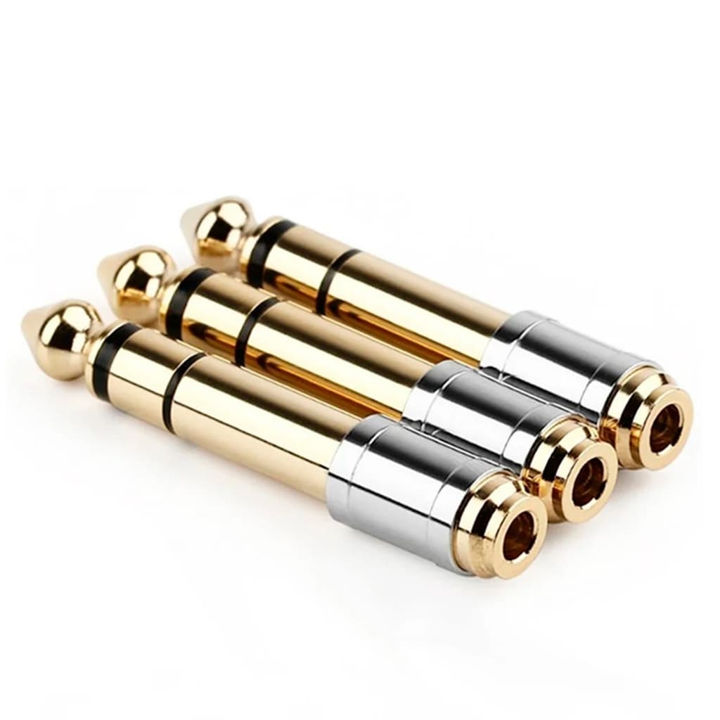 Adaptador P10 Fone P2 Estéreo Profissional Ouro Plug Pro Adaptador de Áudio Akg Koss Sony Roland Escolha a Quantidade
