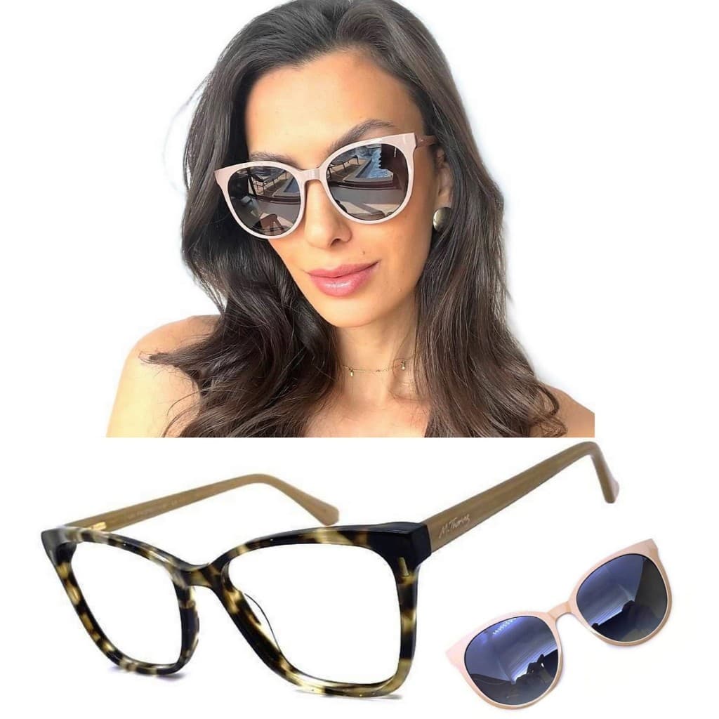 Armação Oculos Grau Feminino M.thomaz Clip On Solar Premium MT3004