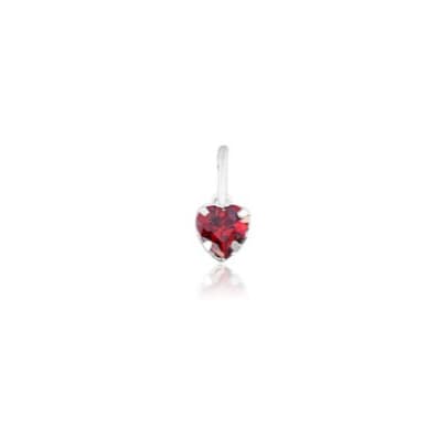 Pingente Coração Zircônia Vermelho Prata 925 NG1690
