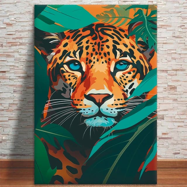 Quadro Decorativo Onça Pintada Pintura Animal Quarto Sala MDF 3mm 4k