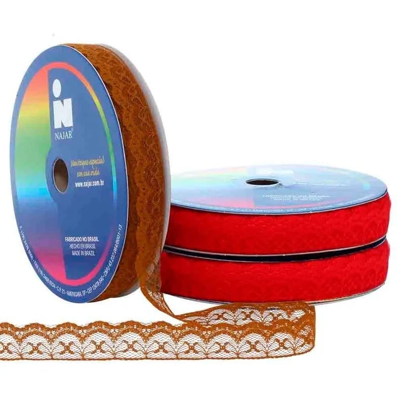 Renda Nylon Najar, 21mm, 1 ou 5 METROS, Várias Cores