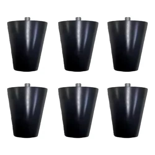Pezinho Para Cama Box De Plástico Preto 6cm Casal Solteiro 6un