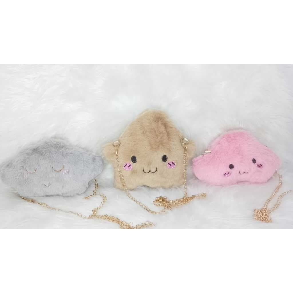 bolsinha infantil  de pelúcia nuvem transversal