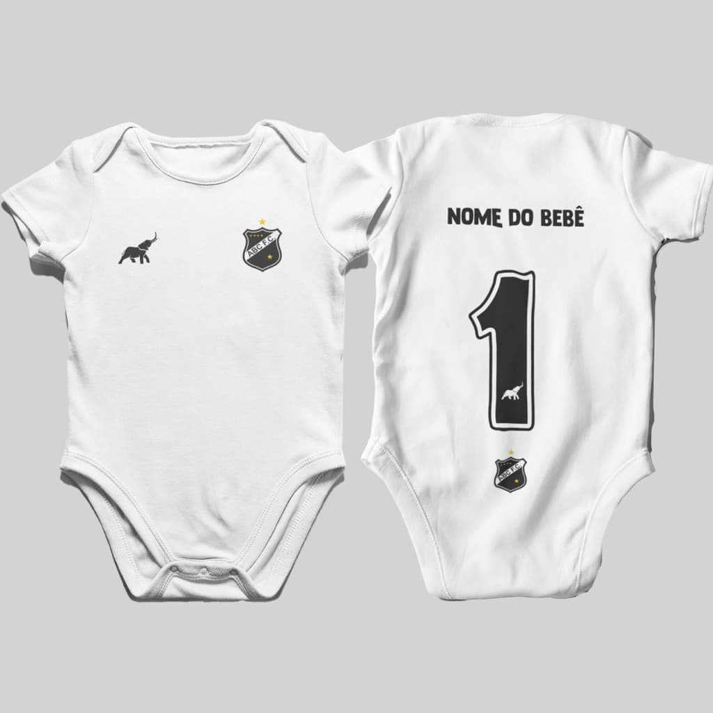 Body Bebê do ABC FC Personalizado Com Nome e Número Bory Infantil