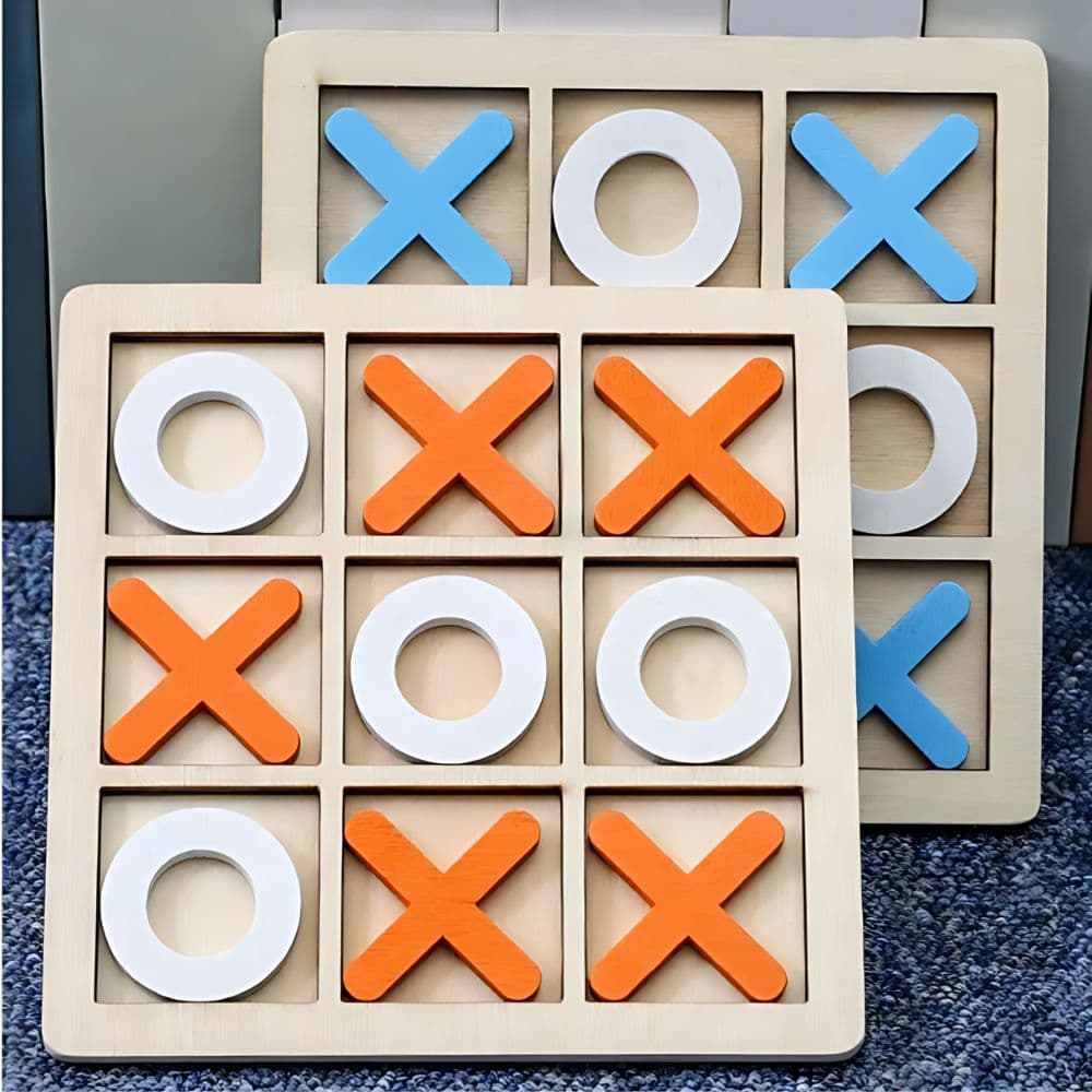 Jogo da Velha Tabuleiro MDF Jogo Educativo Criança Adulto Tabuleiro 18cm Jogos Pedagógicos Sortidos