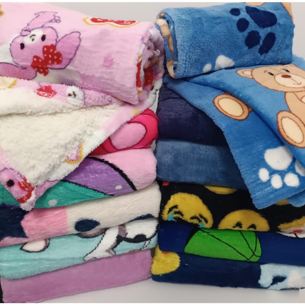 Cobertor Manta Sherpa Para Bebê - Várias Estampas 1,0 M X 87 CM