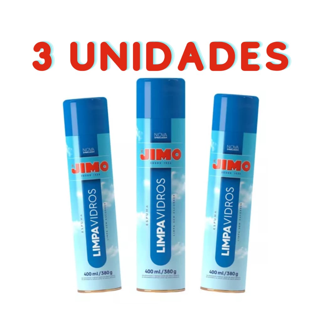 JIMO Limpa Vidros Espelhos Box Acrílicos Aerossol (400mL) - MELHOR DO MERCADO