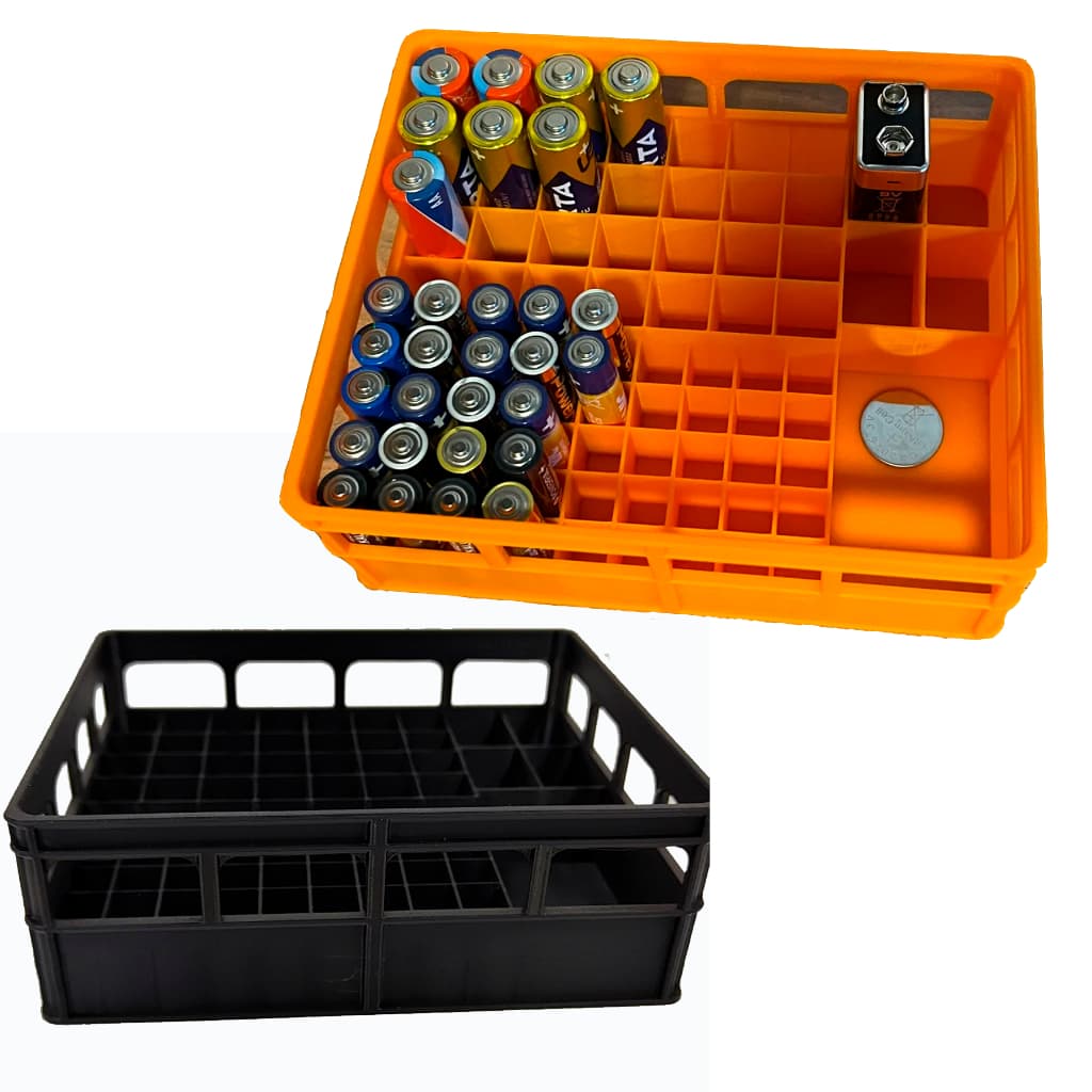 Organizador engradado de cerveja para pilh AA/AAA e 9V, Suporte Grande