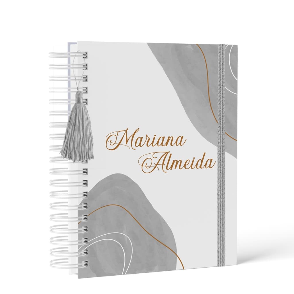Agenda 2027 Personalizada clean Cinza com Nome