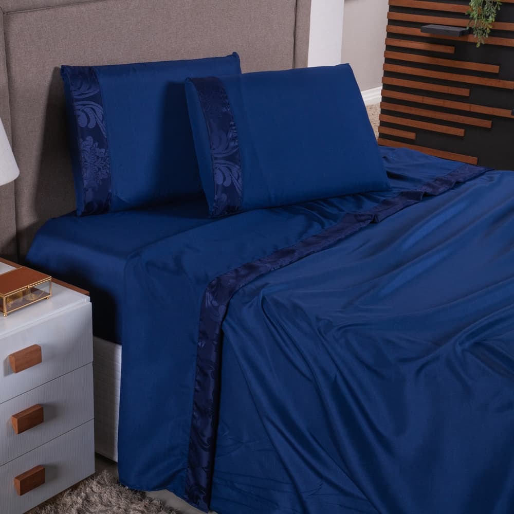 Kit Jogo de Lençol Queen Size 400 Fios 4 Peças Jogo de Cama Queen Toque Macio