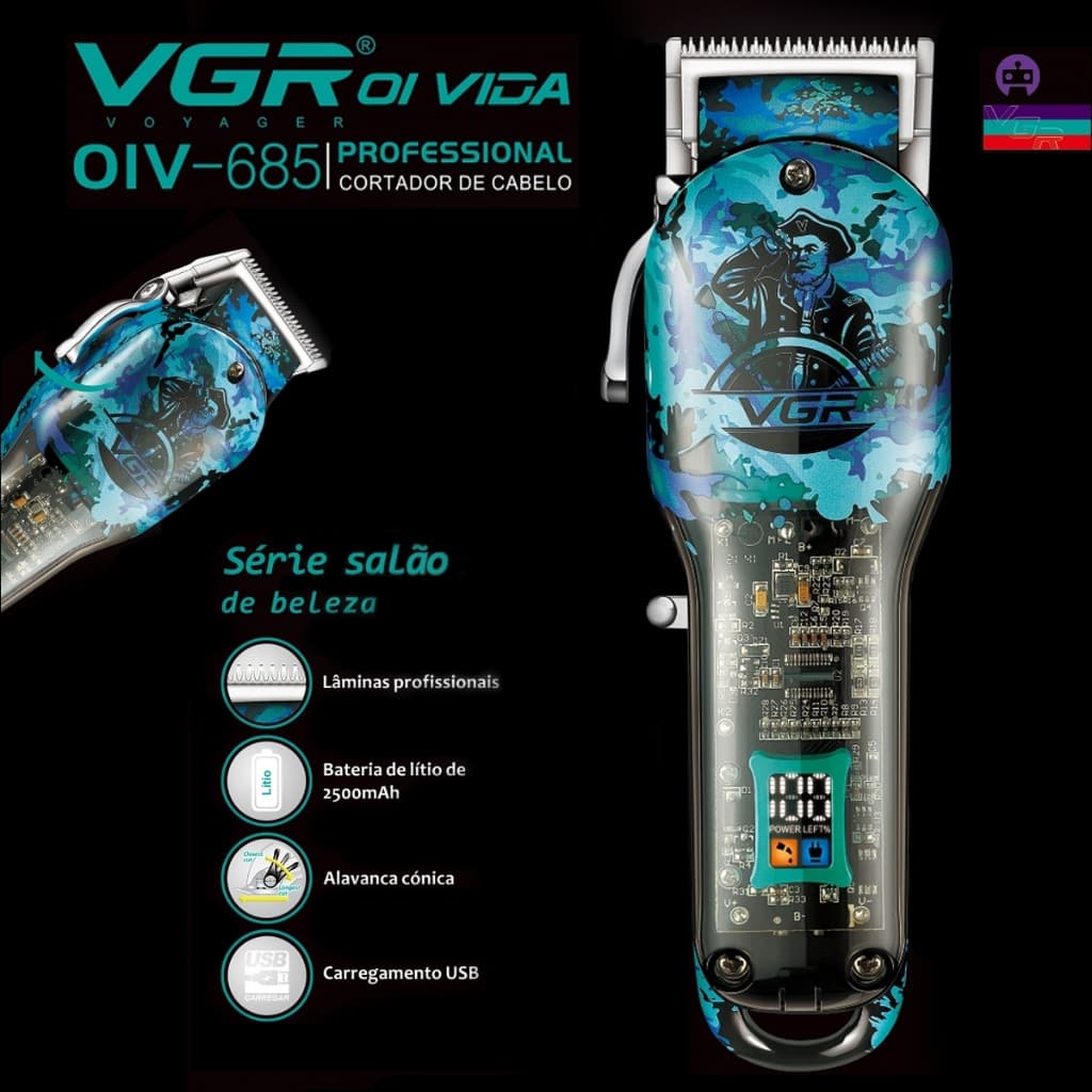 Máquina de Cortar Cabelo Profissional V-685 | VGR