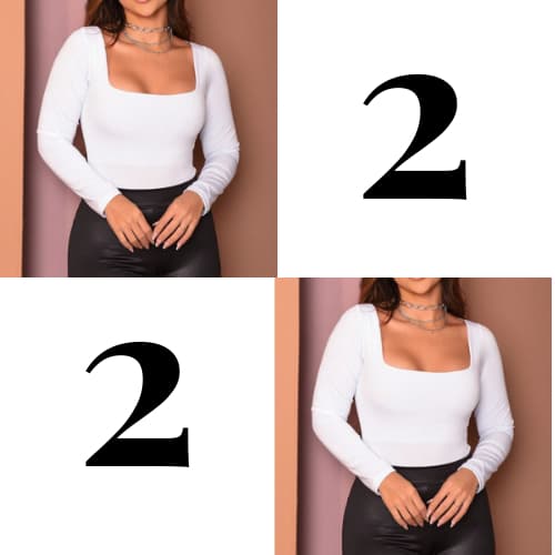 Kit 2 Body Decote Quadrado Manga Longa
