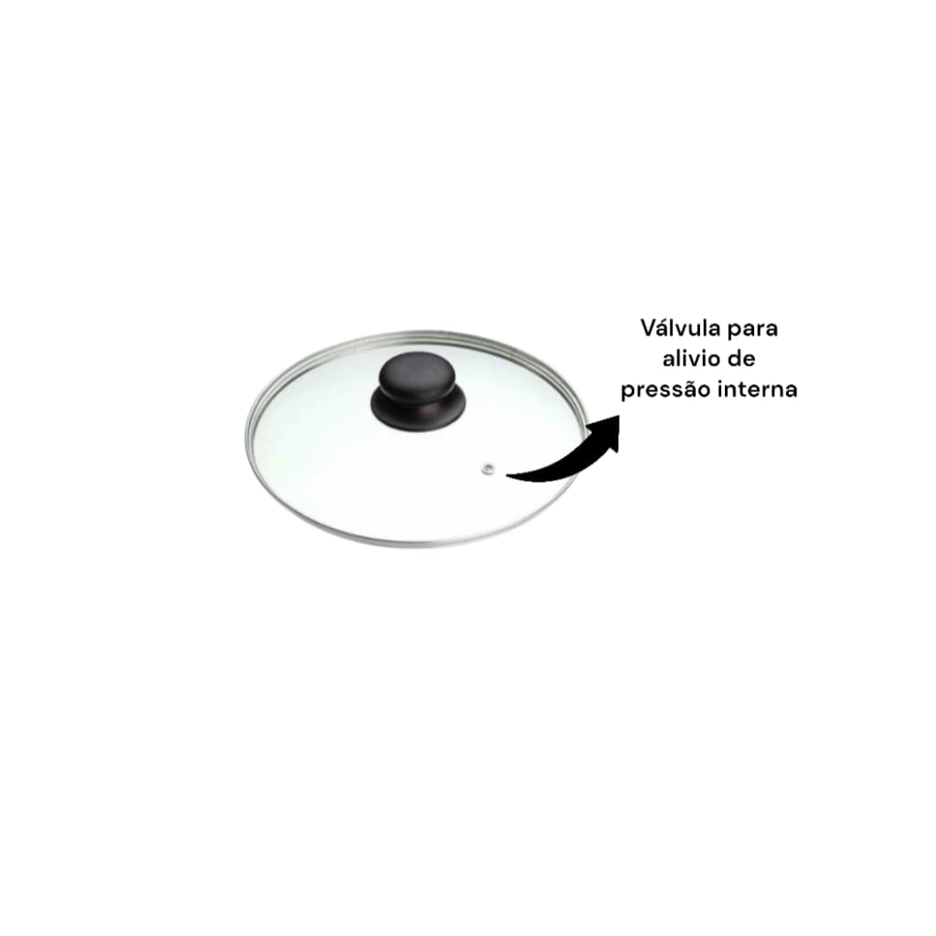 Tampa de Vidro Para Panelas e Frigideiras c/ Puxadores Pomel