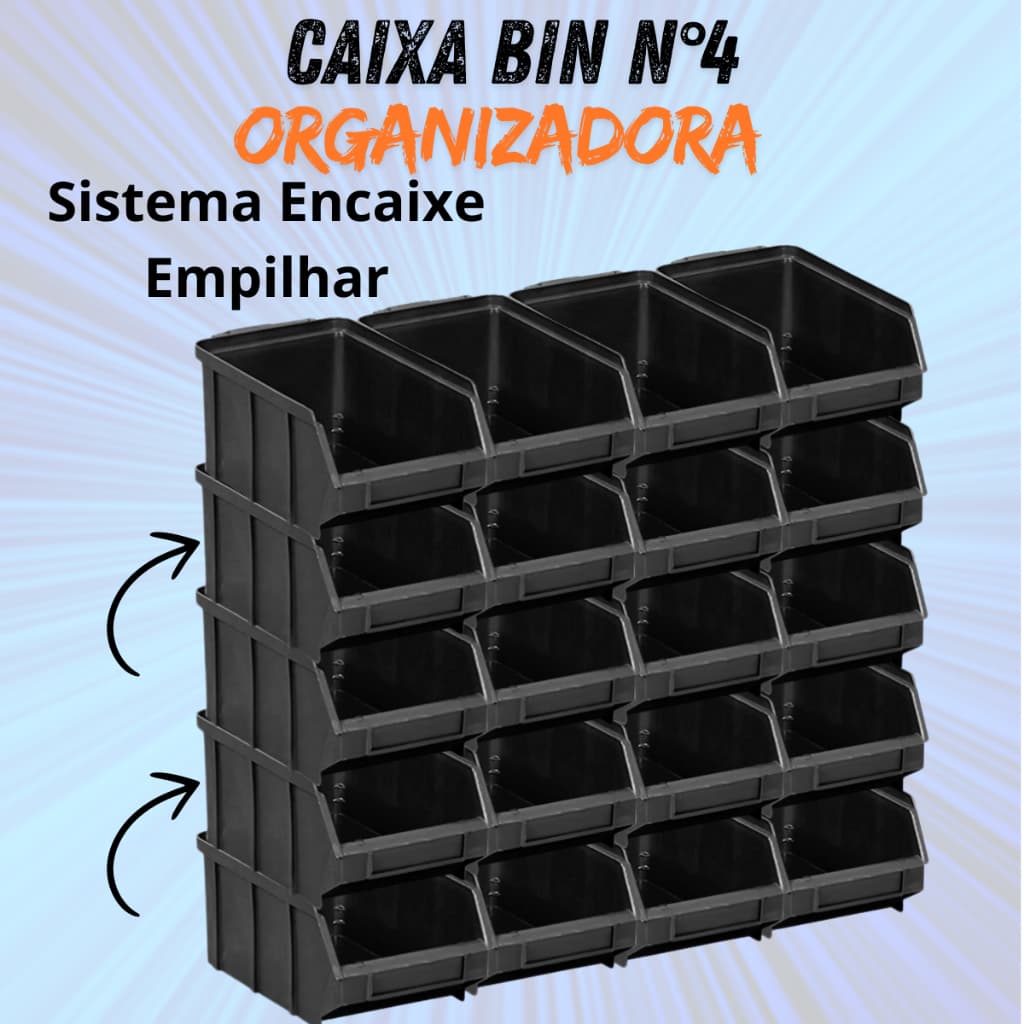 Gaveteiro Organizador Bin N4 10 Peças Parafuso Prego Ferramenta Produtos em Geral Caixa Gaveta  Expositor