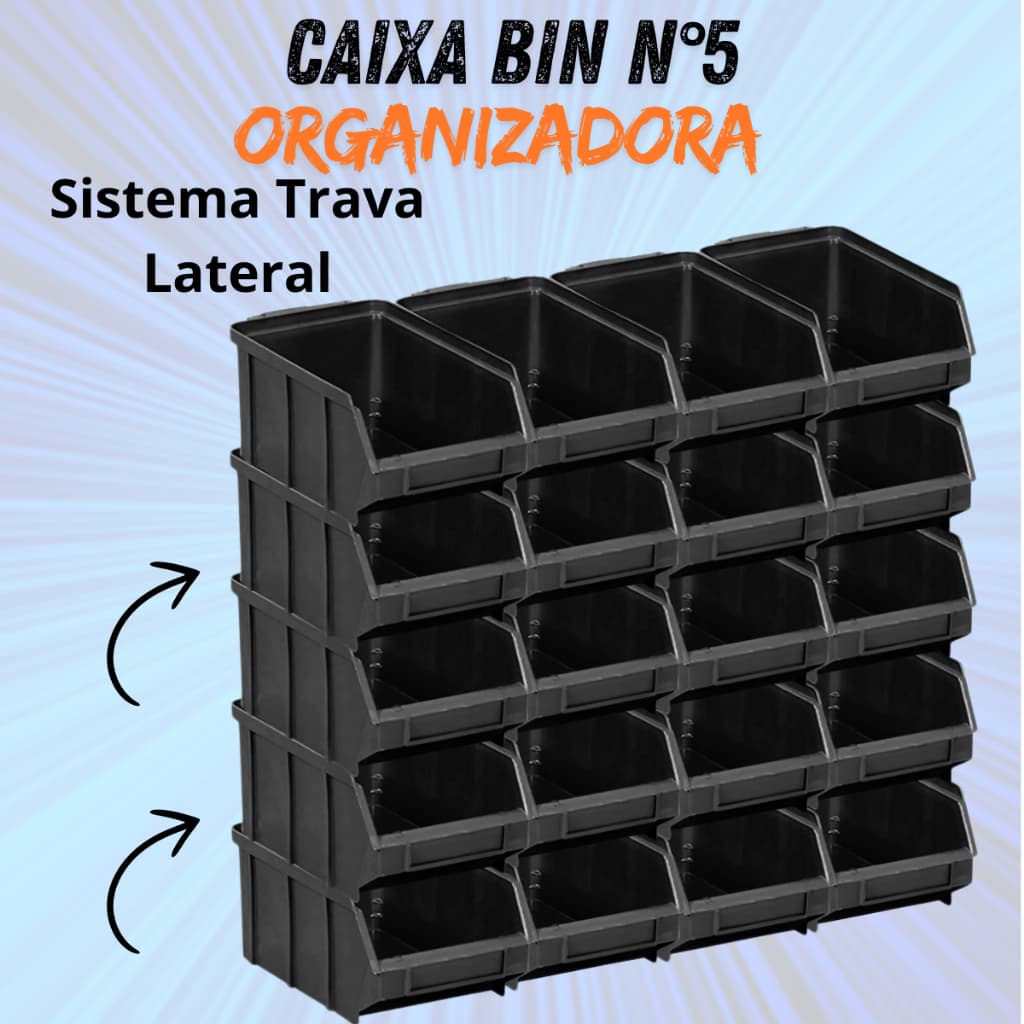 Gaveteiro Organizador Bin N5 5 Peças Parafuso Prego Ferramenta Produtos em Geral Caixa Gaveta Expositor Profisional