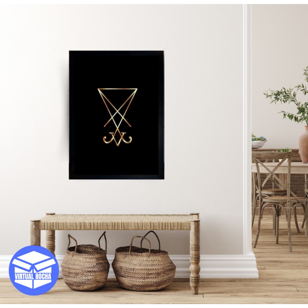 Quadro Decorativo Abstrato Símbolo Lúcifer Sala Quarto