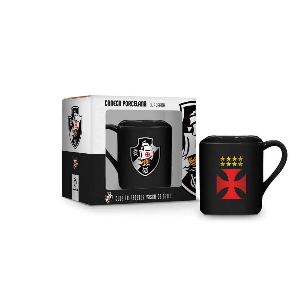 Caneca Porcelana Quadrada - Oficial do Vasco (lançamento) 220 ml Caneca Vasco da Gama