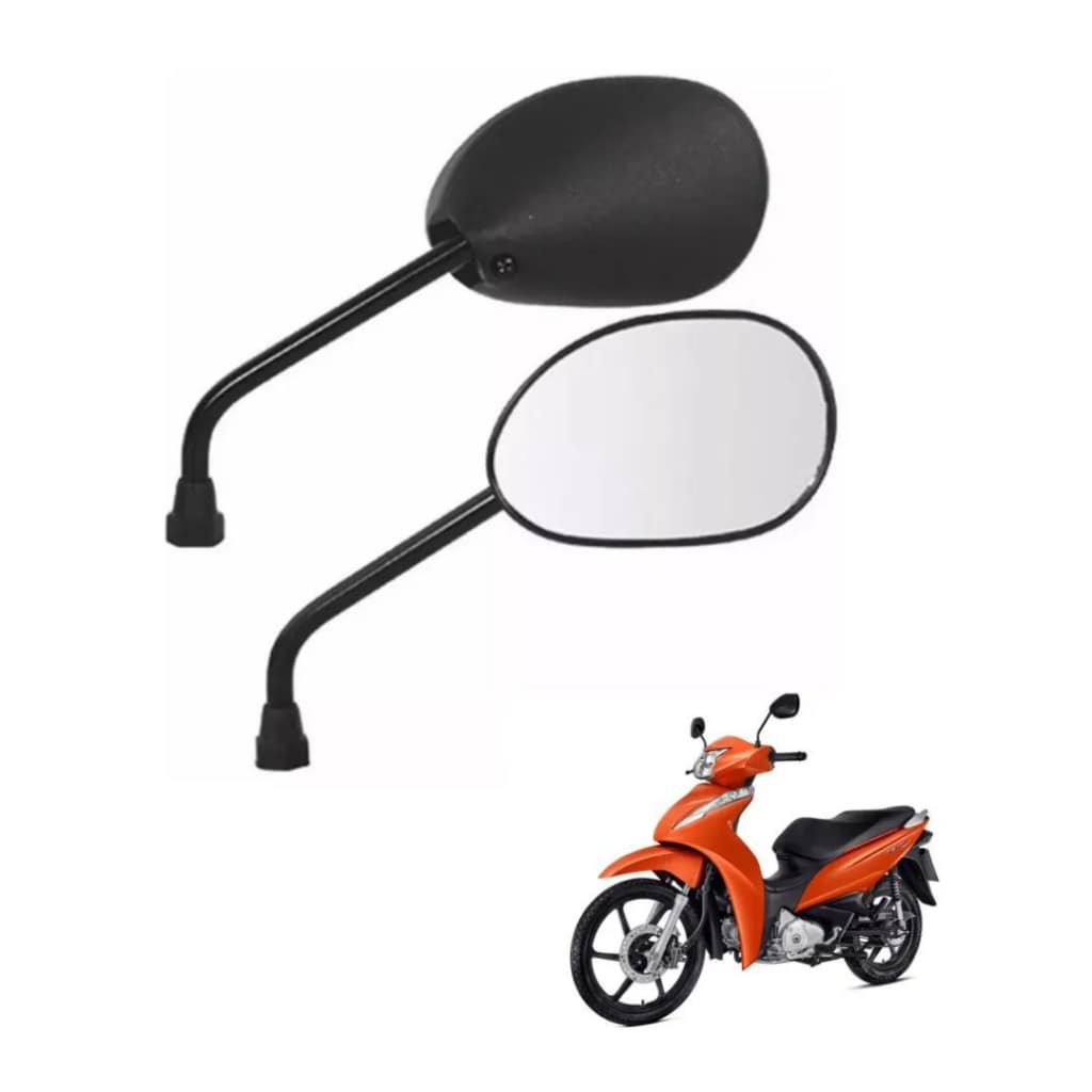 Par Espelho Retrovisor Moto Biz 125 Mini Honda Bros 125 Bros 150
