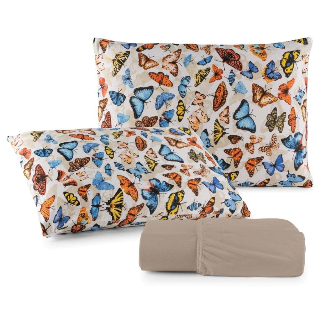 Jogo de Lençol Cama Solteiro Casal Queen King Malha Fronha C/ Zíper 100% Algodão Fio 30 Penteado