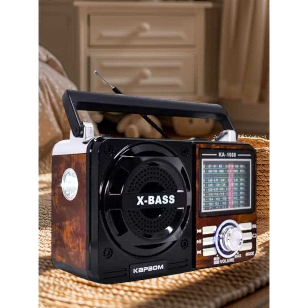 Radio Retro portatil Vintage Bluetooth AM FM Pilha e tomada Pendrive SD USB