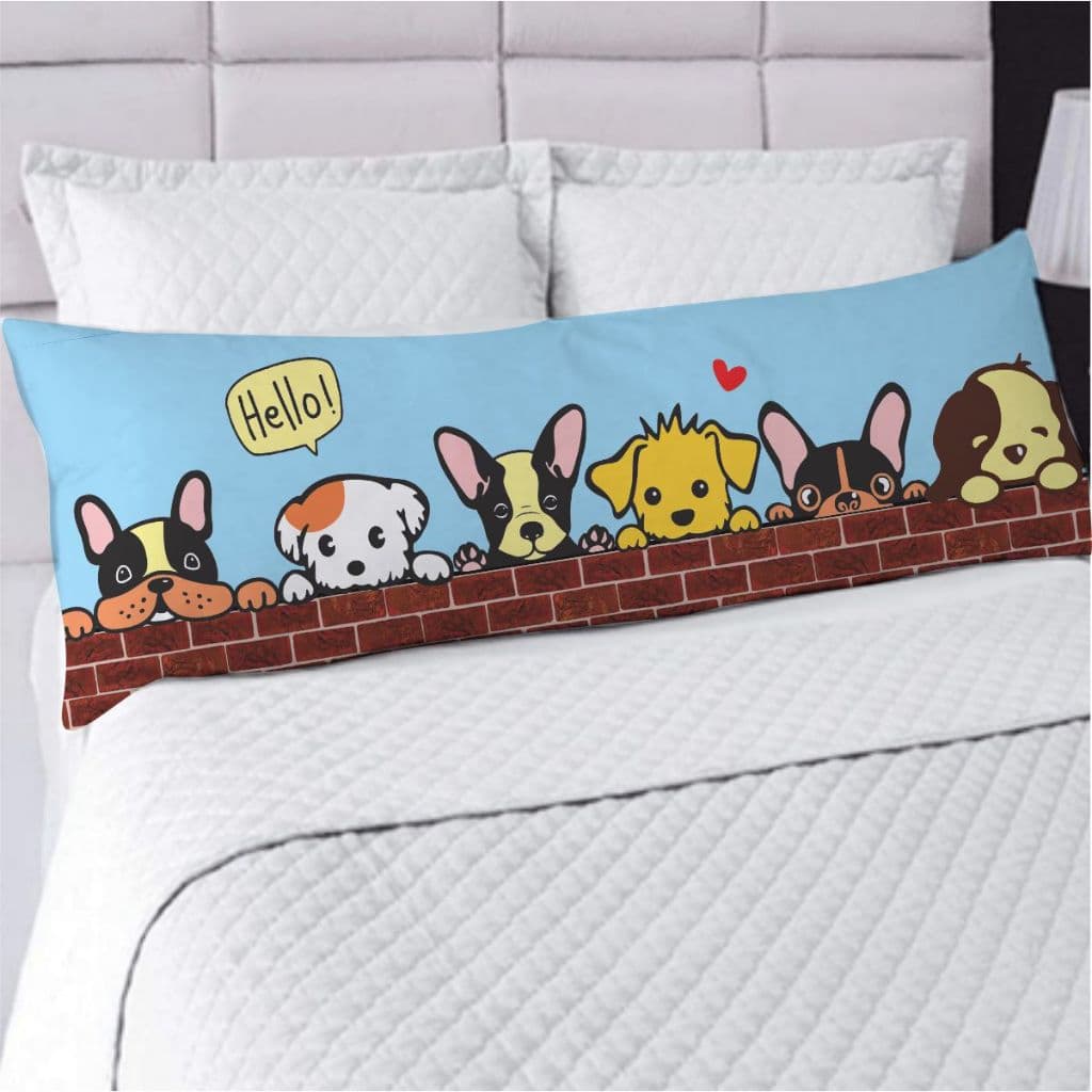 Fronha Avulsa ou Kit Fronha com Travesseiro de Corpo  Xuxão Estampa Mundo Pet Decoração de Quarto