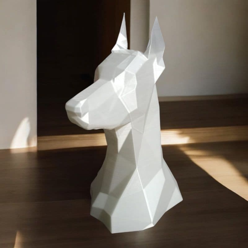 Escultura De Cabeça De Doberman