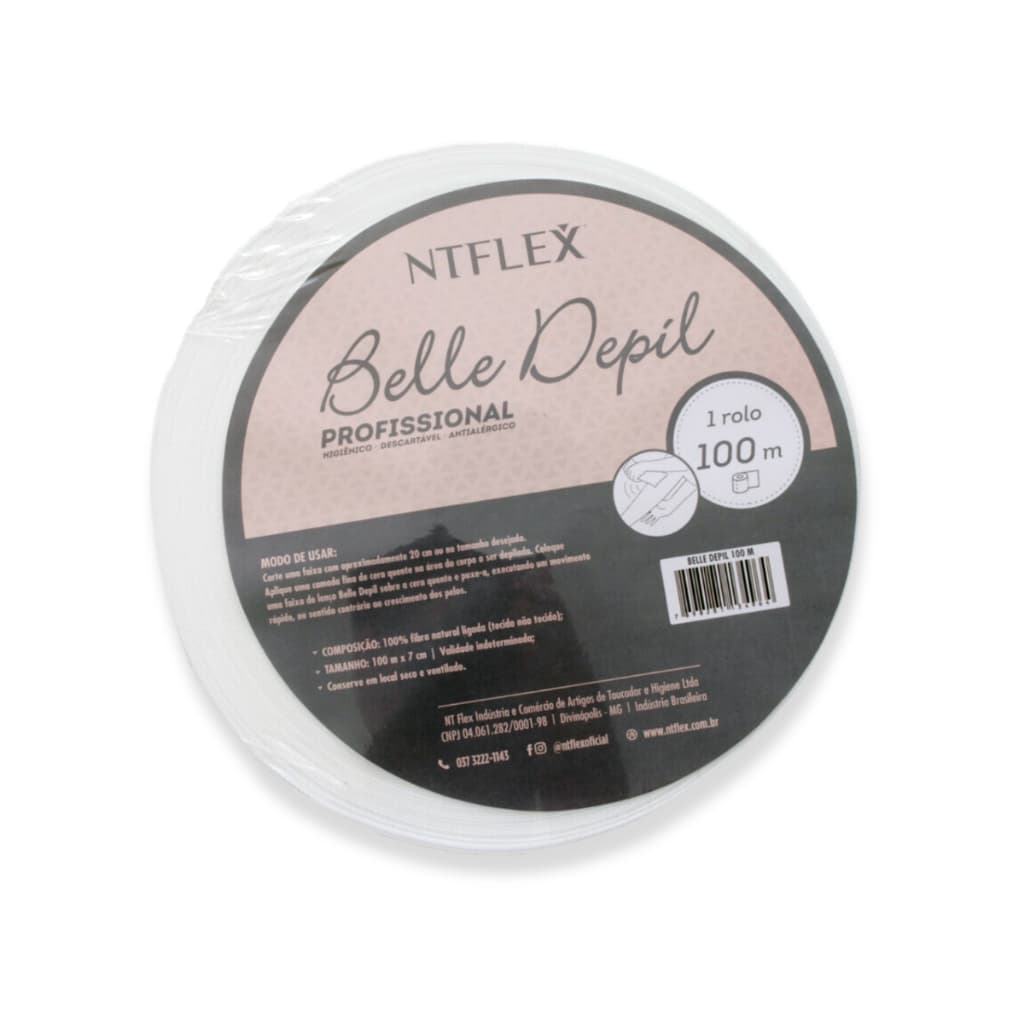 Rolo Lenço Depilação 100m Ntflex Professional - Super Resistente Belle Depil