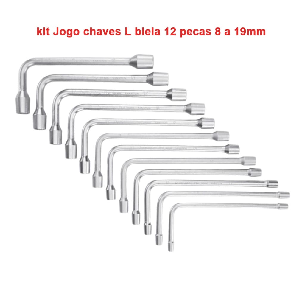 Jogo de chave Biela kit ferramentas 12 pecas 8 a 19mm kit Jogo chaves L biela