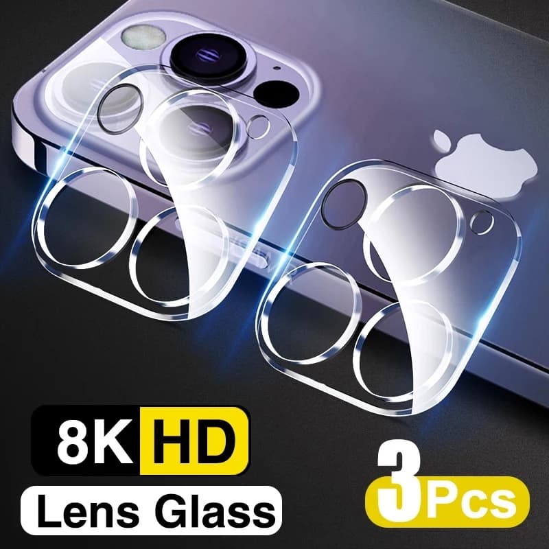 Película Lente Câmera iPhone 14 15 16 Pro Max | Vidro Temperado Anti-Impacto 9H