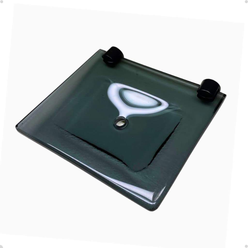 Porta Sabonete Vidro 8mm 12x15cm Linha Black – Banheiro, Lavabo
