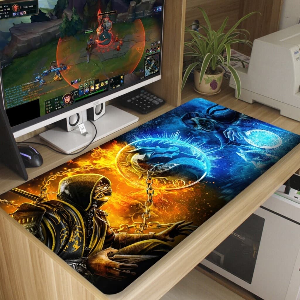 Mouse pad mortal k gamer Antiderrapante Grande diversas estampas 70x35 cm borda costurada