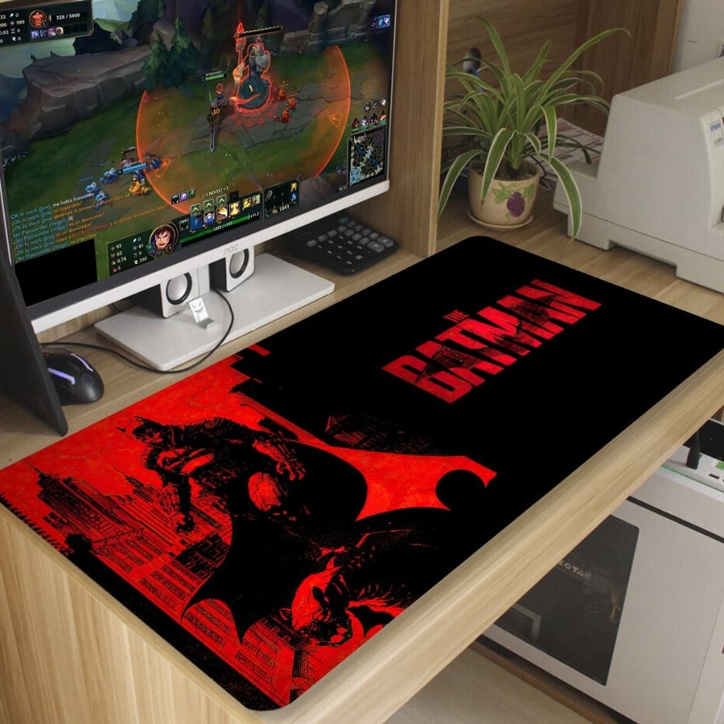 Mouse pad batmam gamer Antiderrapante Grande diversas estampas 70x35 cm borda costurada