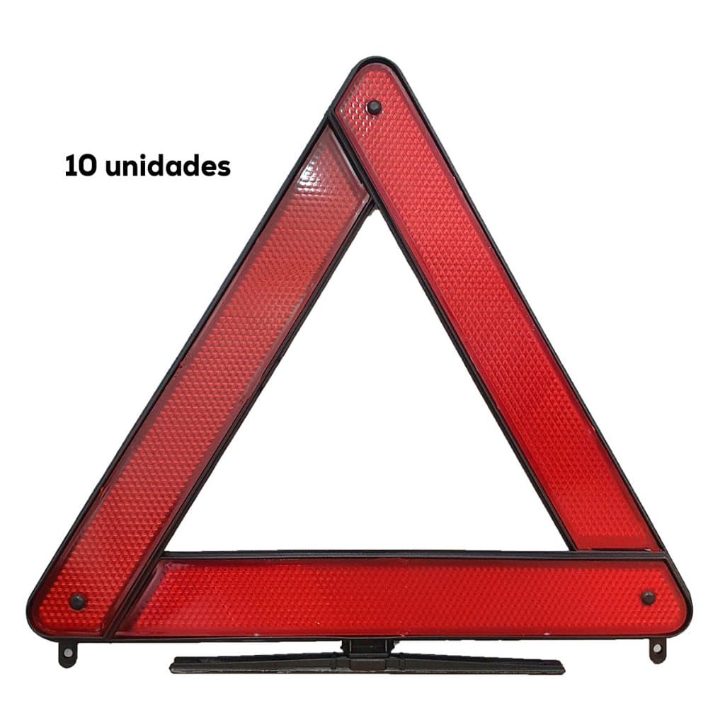 Kit 10 Triangulos De Sinalização Refletor Segurança Atenção Carro Automotivo Atacado 10 Peças