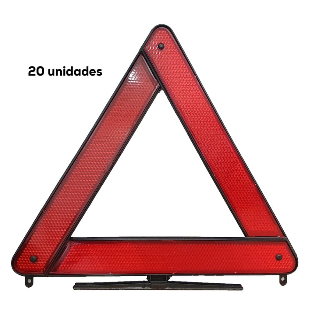 Kit 20 Triangulos De Sinalização Refletor Segurança Atenção Carro Automotivo Atacado 20 Peças