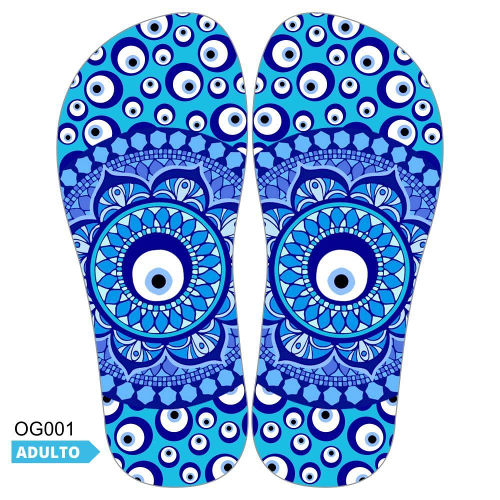 Lonita Sublimada para Chinelo Estampa Olho Grego Adulto