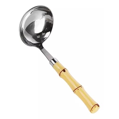 Concha P/ Sopa Aço Inox Cabo Plástico Bambu - Lyor