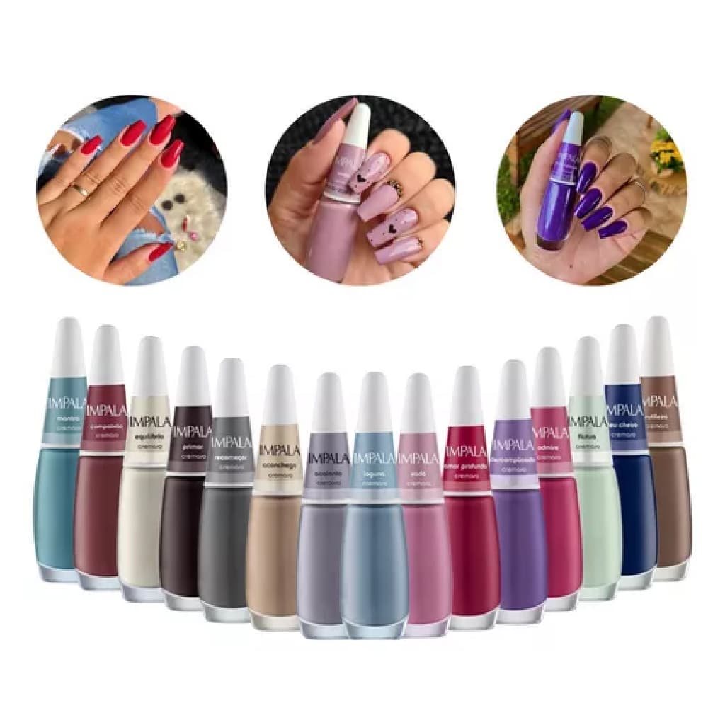 KIT 15 ESMALTES IMPALA ACABAMENTO CREMOSO
