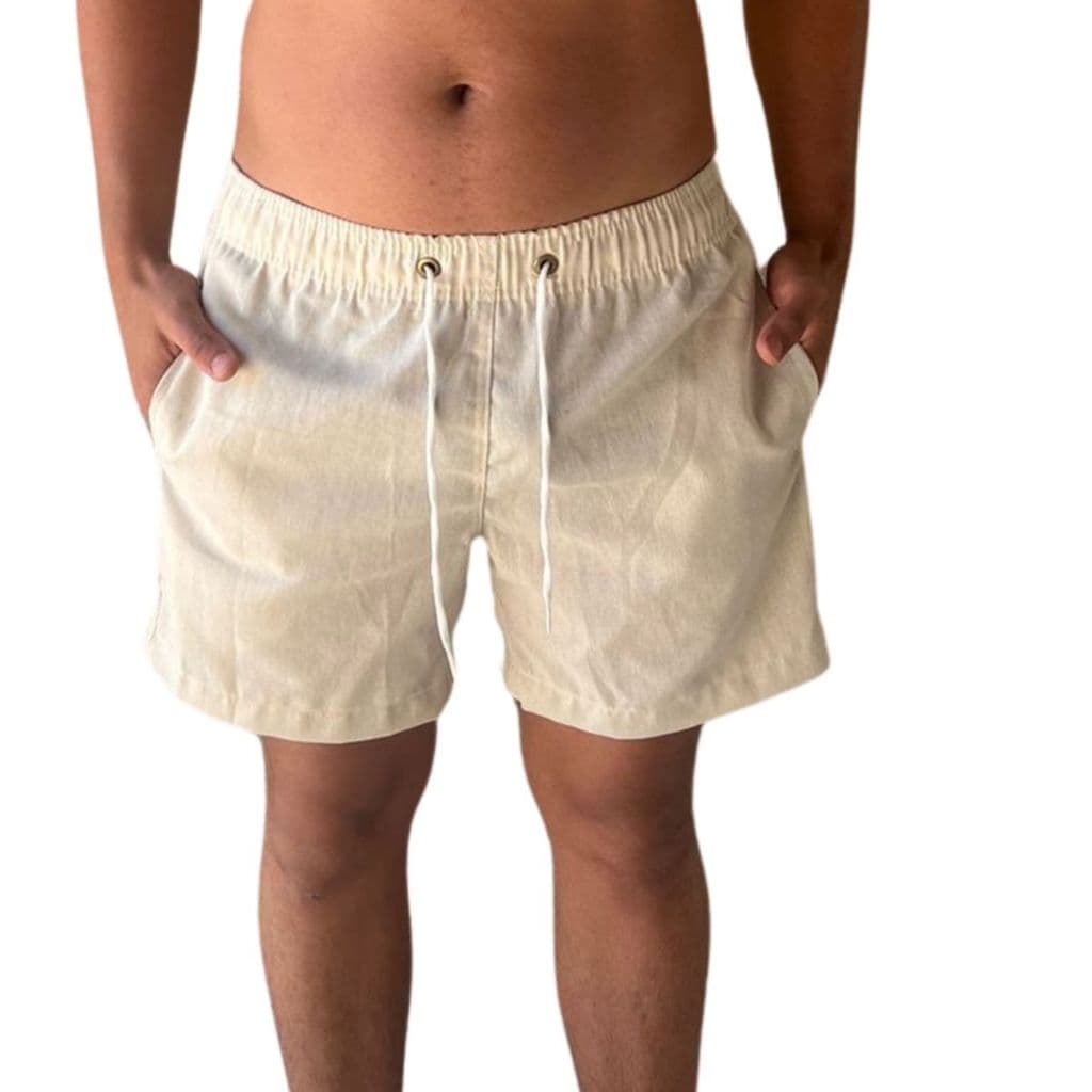 Short Linho Casual Mauricinho Premium Com Bolso Elástico na Cintura Lançamento - Envio Rápido