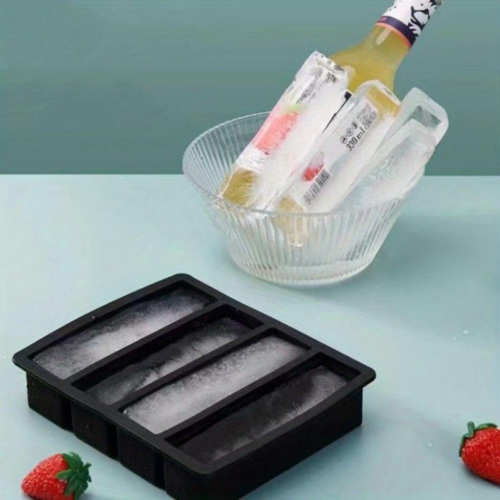 Forma de Gelo Silicone 04 Cubos Retangular