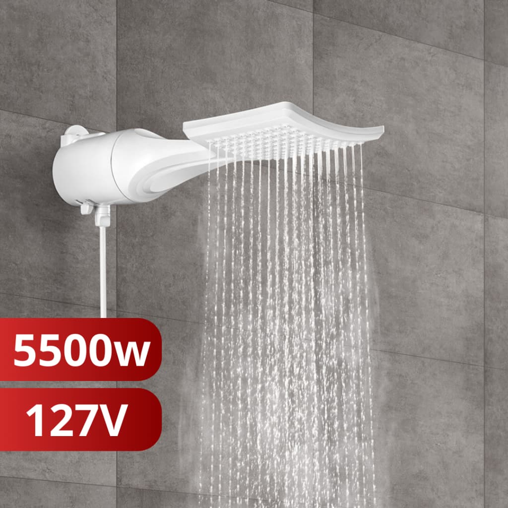 Chuveiro Ducha Eletrônica Loren Shower Ultra Lorenzetti 127v 5500w Branco Banheiro Luxo