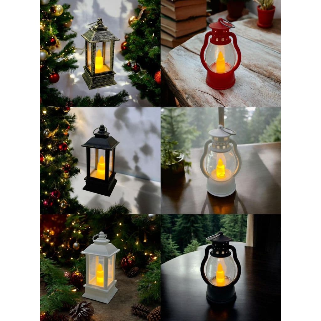 KIT Mini Lampião Vela Decorativa Lâmpada Led Luminária Vintage TOYKO DESIGN -NATAL