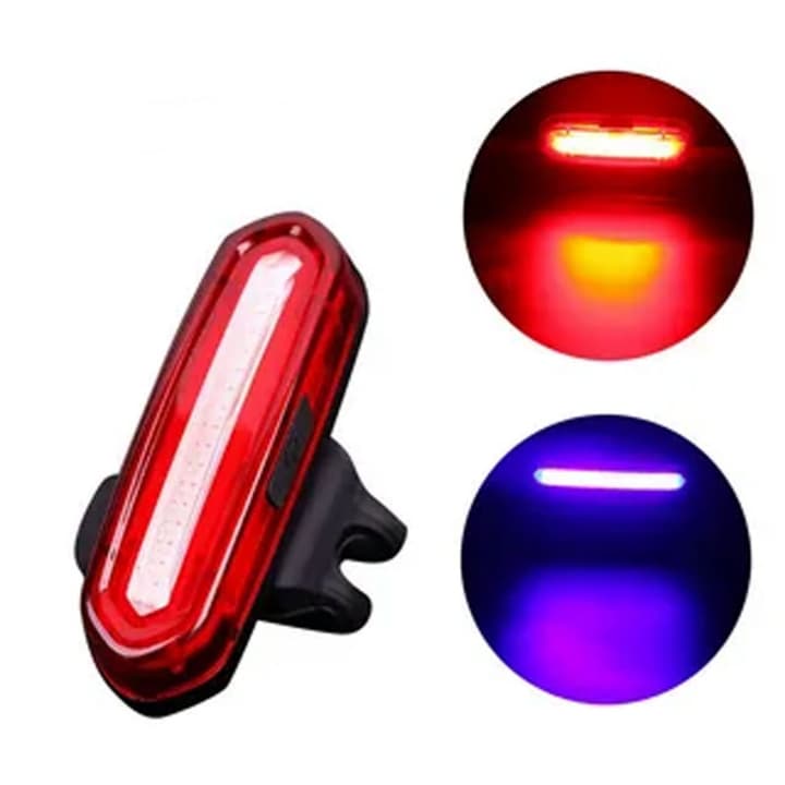 Lanterna Traseira para Bicicleta LED USB Recarregável Modos de Luz Alta Visibilidade Noturna 3 Cores