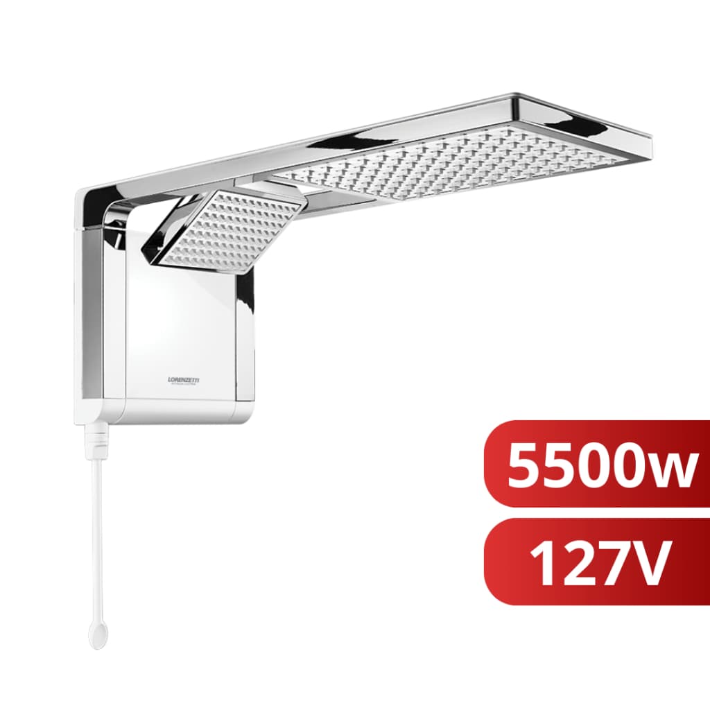 Chuveiro Elétrico Ducha Acqua Duo Ultra Branco Cromado 127V 5500w Lorenzetti
