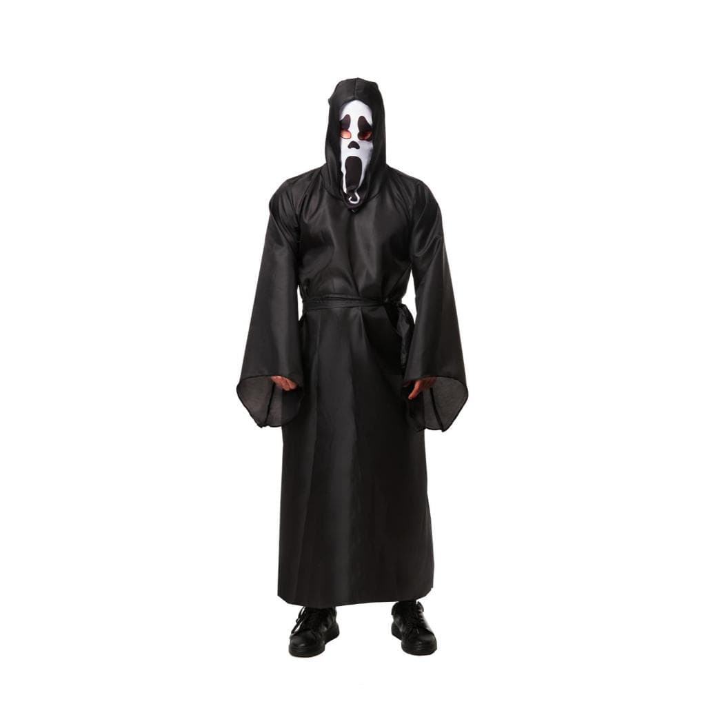 Fantasia Adulto GhostBlack Pânico Halloween com Estilo e Mistério