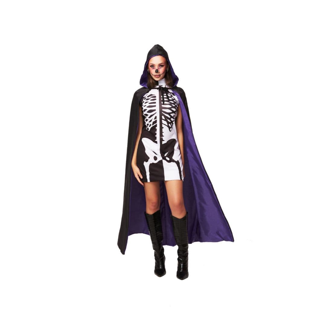Fantasia HAlloween Vestido Bruxa Fox Com Capa e Capuz